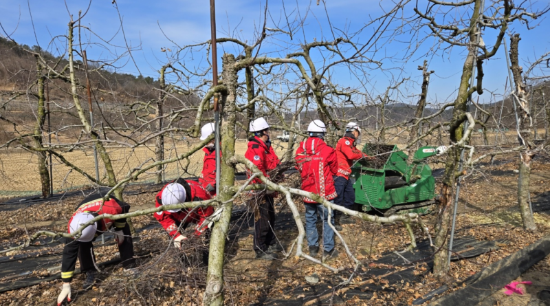 Active operation of the Gumi National Forest Management Office’s Agricultural By-product Crushing Support Team